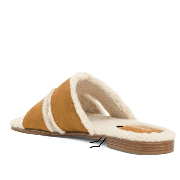 CUSHIONAIRE Voyage Faux Fur Cut Out Strap Sandals - Picture 2 of 2